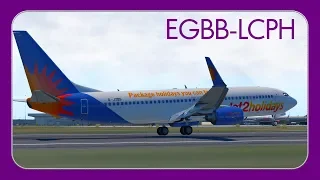 [Xplane11] EXS59Z | Birmingham-Paphos | Visual Approach | Zibo 737 | Jet 2 Holidays |