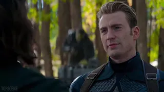 Old captains gives the shield to Bucky and The Falcon Avengers endgame scene