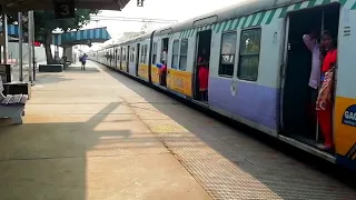 Panskura - Howrah Yellow Face EMU Train || Entry & Exit At Abada Station || South Eastern Railway