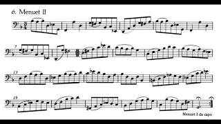 Bach Cello Suite no. 1 - Minuets, with Score (Shapira)