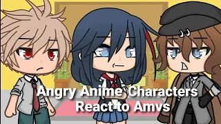 Angry Anime Characters react to Amvs || 1/2 || Mha, Klk, Bsd ||