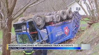 Two taken to hospital after Milton garbage truck crash