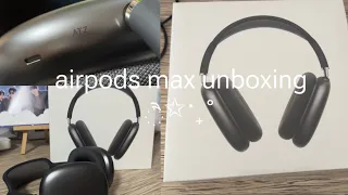 ˏˋ°•*⁀➷ UNBOXING airpods max in space grey | testing them out + review + talking ˏˋ°•*⁀➷