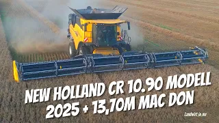 I drive the new New Holland CR 10.90 model 2025 + 13.70m Mac Don