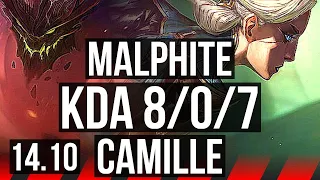 MALPHITE vs CAMILLE (TOP) | 8/0/7, Legendary | BR Diamond | 14.10