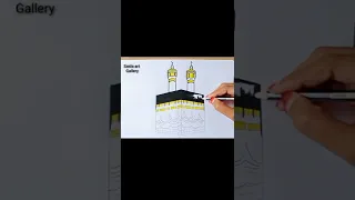 How to draw kaaba for beginners|| Makka drawing
