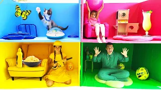 Nastya Mia and Artem Four Colors Playhouse Challenge and more funny stories for kids