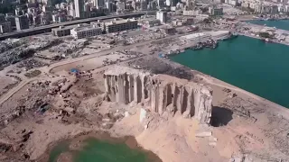 Drone footage of Beirut destruction