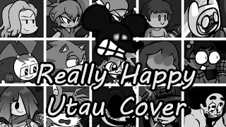 Really Happy Every Turn a Different Character Sings it (FNF Really Happy  Everyone) - [UTAU Cover]
