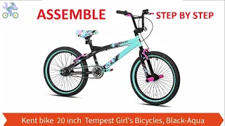 How To Assemble Kent 20 inch Tempest Girl's bike, Black Aqua