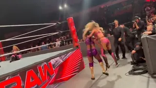 WWE RAW 4 July 2022 - Liv Morgan & Bianca Belair vs Carmella & Natalya Full Match - WWE fans Cheers