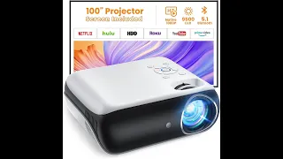 HAPPRUN Projector, Native 1080P Bluetooth with 100''Screen, 9500L Portable Outdoor link in bio