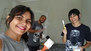 PINTANDO e LAVANDO a CASA com a FAMÍLIA