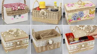5 Durable & Super Useful Jute Basket Ideas from Waste Cardboard Box