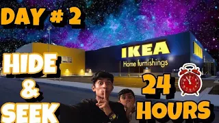 24 HOUR OVERNIGHT HIDE AND SEEK CHALLENGE IN IKEA ( EPIC FORT IN IKEA RAFTERS ) CAUGHT?!?!