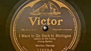 "I Want To Go Back To Michigan" Morton Harvey
