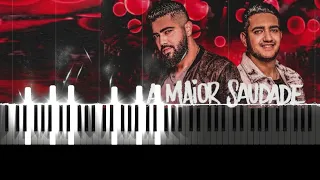 Henrique e Juliano - A MAIOR SAUDADE - Piano Tutorial fácil Como tocar