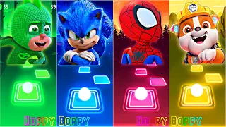 PJ Masks 🆚 Sonic the Hedgehog 🆚 Spidey 🆚 PAW Patrol 🎶 Tiles Hop EDM Rush