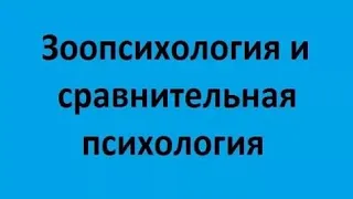 Зоопсихология и сравнительная психология