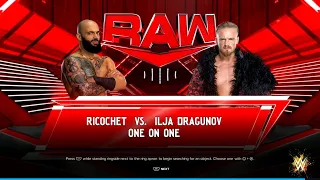 WWE Monday Night Raw Ricochet vs Ilja Dragunov First round match in the King of the Ring tournament