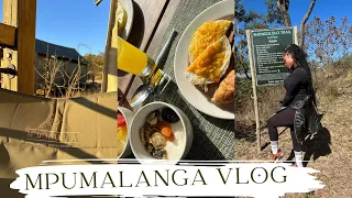 Mpumalanga Vlog | Ndhula Luxury Tented Lodge | Breakfast + Room Tour | Hiking Shongololo Trail #vlog