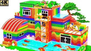 DIY - Build Modern Villa With Rainbow Elevator & Swimming Pool, Slide For Goldfish (Satisfying)
