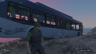 Taking a bus up mount chiliad in Gta 5. (Part 2)