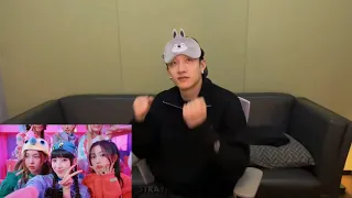 Bang Chan reaction to NMIXX "Young, Dumb, Stupid" M/V