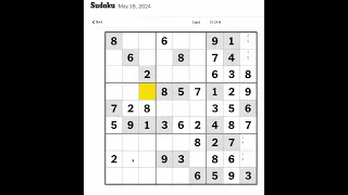 New York Times Sudoku Hard for May 18, 2024 Walkthrough