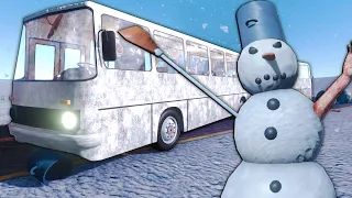 I Found a BUS to Survive the Zombie Snowman Horde in The Long Drive Hardcore Survival!