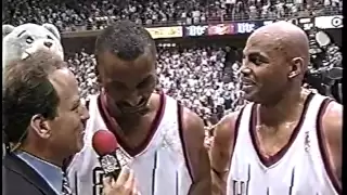 Eddie Johnson Game-Winning 3pt - Game 4 - '97 Conference Finals - 5/25/97 (original broadcast)