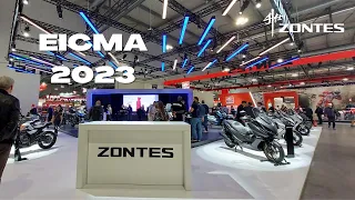 Présentation du stand et des nouveautés Zontes à l'EICMA 2023