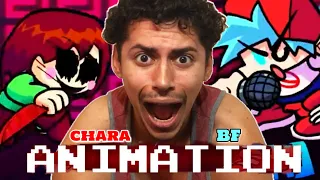 CHARA FUNKS UP BF!? | Chara vs BF Knife Fight (Friday Night Funkin’ Animation) REACTION!