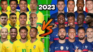 2023 Brazil 🆚 2023 France 'ULTIMATE COMPARISON'🔥💪(Neymar, Jesus, Antony, Benzema, Mbappe, Pogba...)