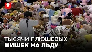 Мировой рекорд по плюшевым мишкам! 35 тысяч мягких игрушек выбросили на лед во время матча