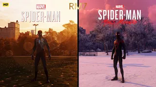 MARVEL's Spider-Man (PS4) vs MARVEL's Spider-Man Miles Morales(PS5) | Direct Graphics Comparison