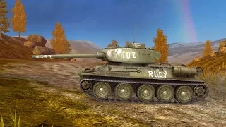 WoT Blitz Т 34-85 Руди / первые 5 боев!