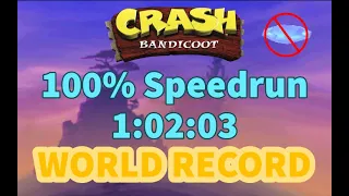 Crash Bandicoot 1 100% Speedrun in 1:02:03 (PS2)