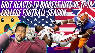 🇬🇧BRITISH Rugby Fan Reacts To Biggest Hits Of 2017-18 College Football Season - Packing Serious Heat