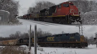 CN and CSX in Kimball Township, MI 1/26/23