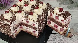 The fastest and most delicate cake BLACK FOREST ! With a chiffon sponge cake! Melts in mouth!