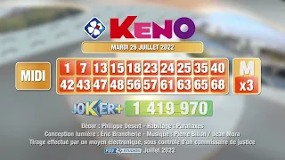 Tirage du midi Keno® du 26 juillet 2022 - Résultat officiel - FDJ