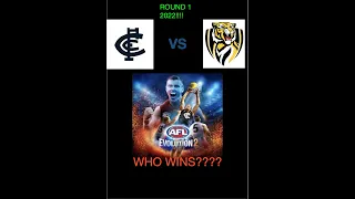 PLAYING ROUND 1 2022 ON AFL EVOLUTION CARLTON V RICHMOND!(HIGHLIGHTS)