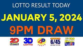 Lotto Result JANUARY 5 2024 9PM (Friday)