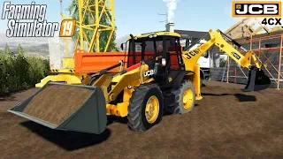 Farming Simulator 19 - JCB 4CX ECO Backhoe loader Digging Dirt At A Construction Site