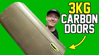 2JZ S14 FIRST START + NEW 1 OF 1 S14 CARBON KEVLAR DOORS!