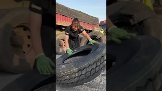 Truck Puncture Tire Replacement Outdoor Rescue!