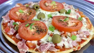 PIZZA DE LIQUIDIFICADOR NA FRIGIDEIRA. CASEIRA, RÁPIDA E FÁCIL DE FAZER!