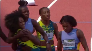 Shericka Jackson DEFEAT Elaine Thompson & Sha’ccari In 100m FINAL At EUGENE DIAMOND LEAGUE 2023