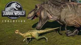 TYRANNOSAURUS REX HUNTING DRYOSAURUS || JURASSIC WORLD EVOLUTION